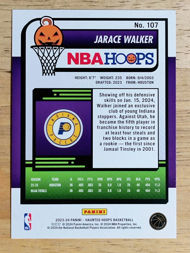 2023-24 Hoops Haunted Hoops Orange #107 Jarace Walker