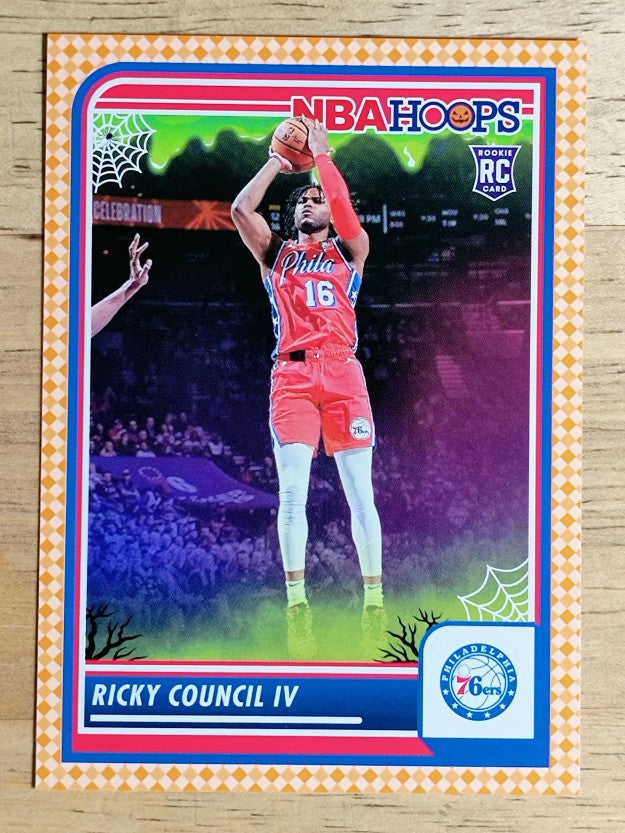 2023-24 Hoops Haunted Hoops Orange #168 Ricky Council IV