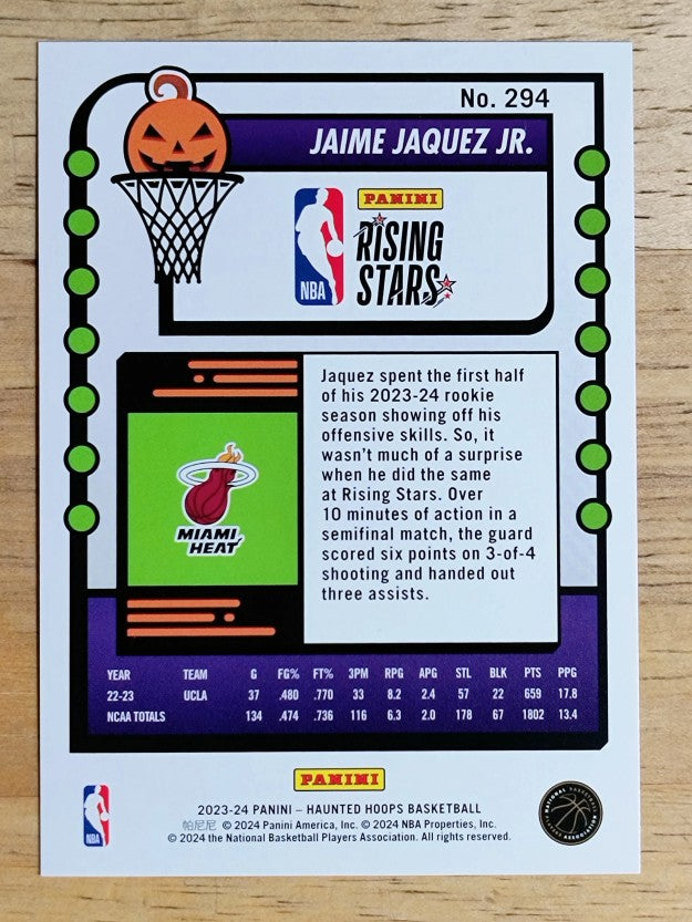 2023-24 Hoops Haunted Hoops Orange #294 Jaime Jaquez Jr. RS