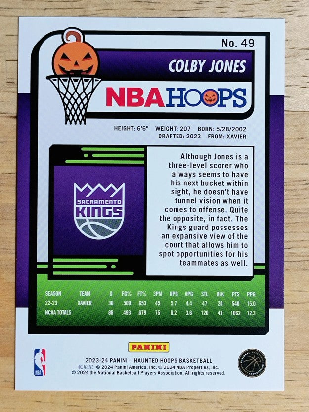 2023-24 Hoops Haunted Hoops Slime #49 Colby Jones