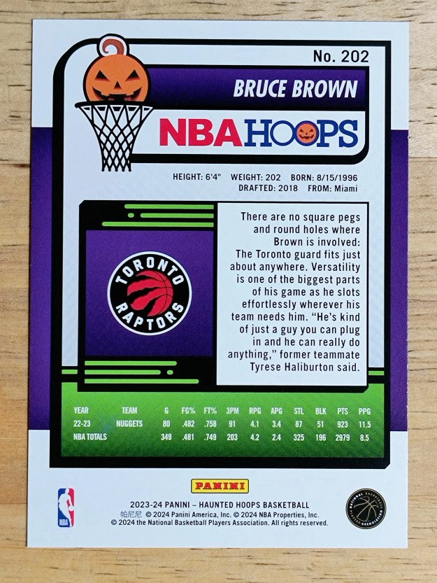 2023-24 Hoops Haunted Hoops Slime #202 Bruce Brown