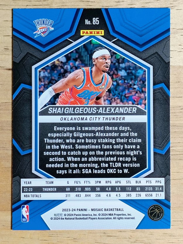 2023-24 Panini Mosaic #85 Shai Gilgeous-Alexander