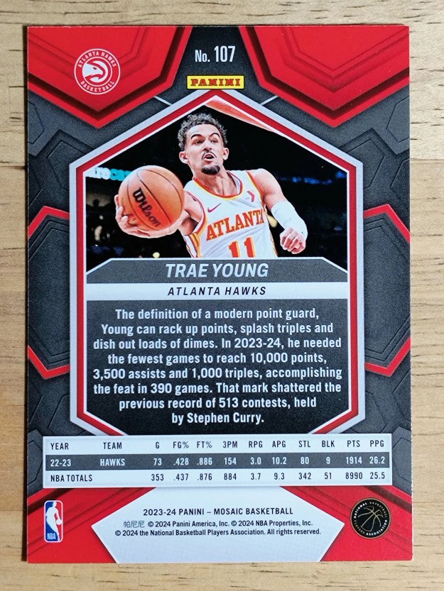 2023-24 Panini Mosaic #107 Trae Young