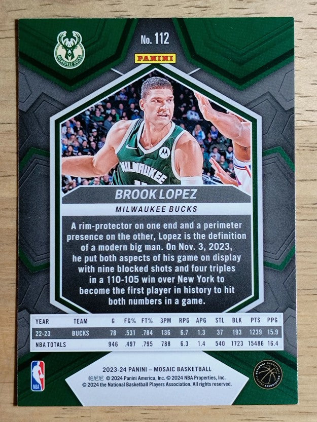 2023-24 Panini Mosaic #112 Brook Lopez