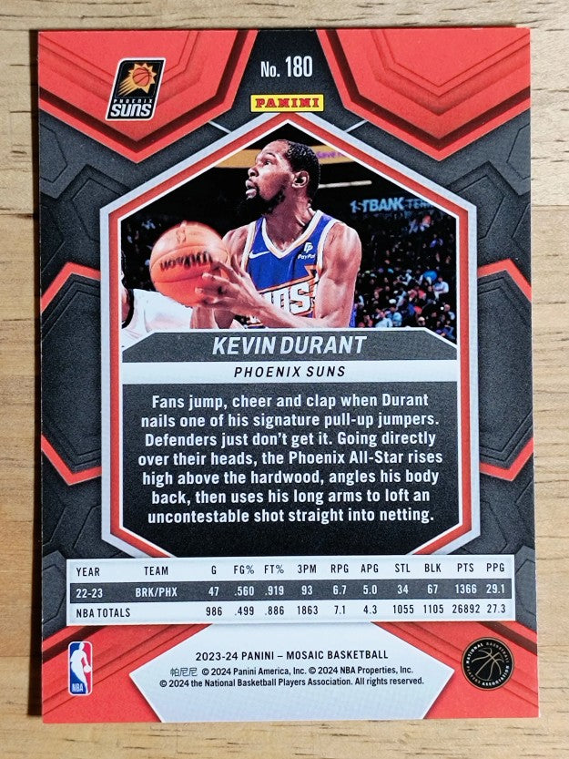 2023-24 Panini Mosaic #180 Kevin Durant