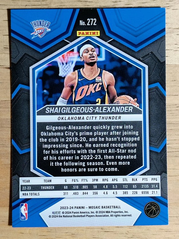 2023-24 Panini Mosaic #272 Shai Gilgeous-Alexander/City Edition