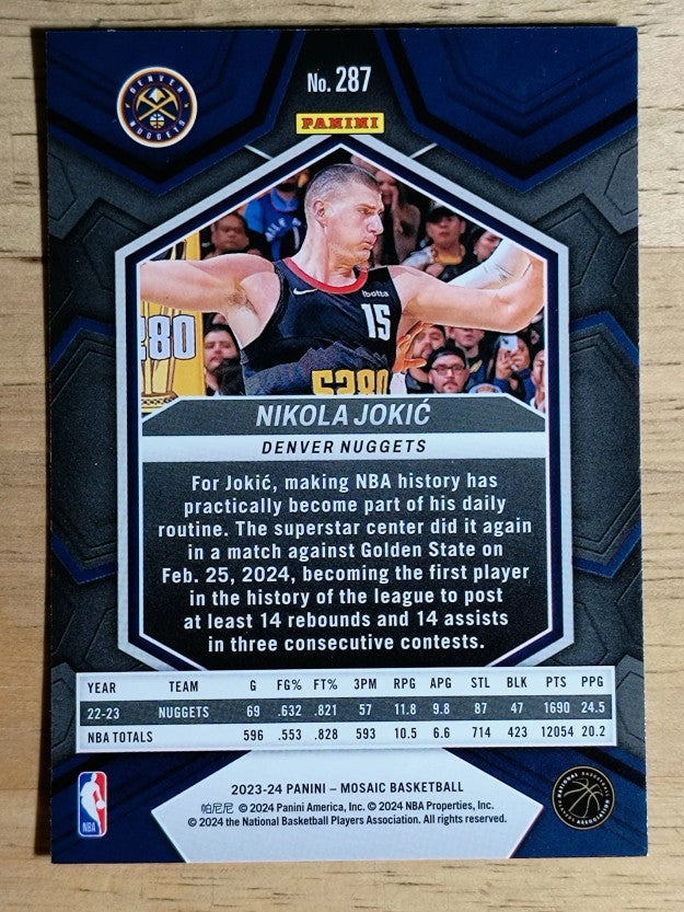2023-24 Panini Mosaic #287 Nikola Jokic/City Edition