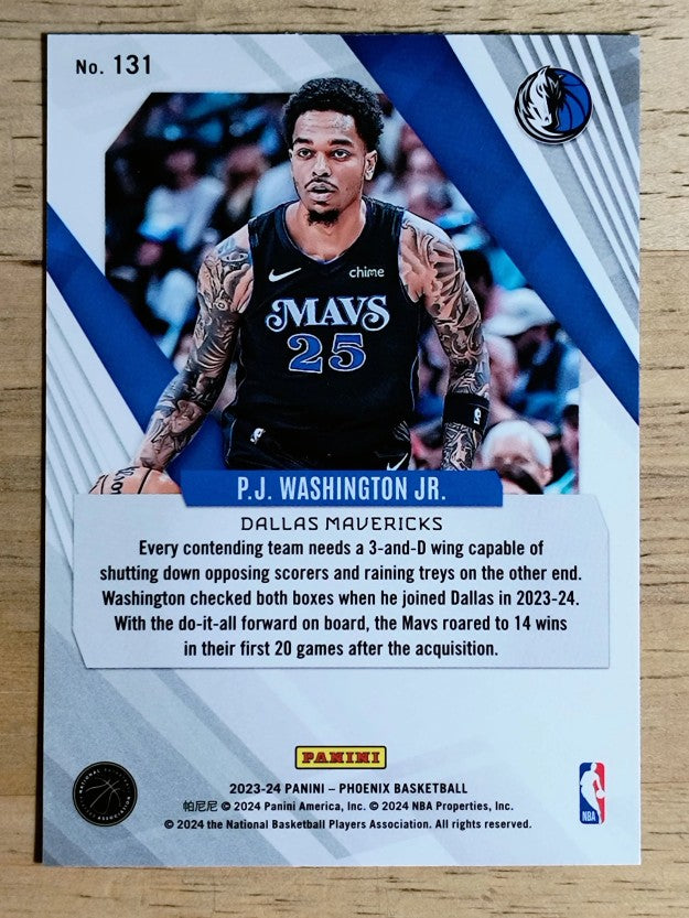 2023-24 Panini Phoenix Blue Ice #131 P.J. Washington Jr.