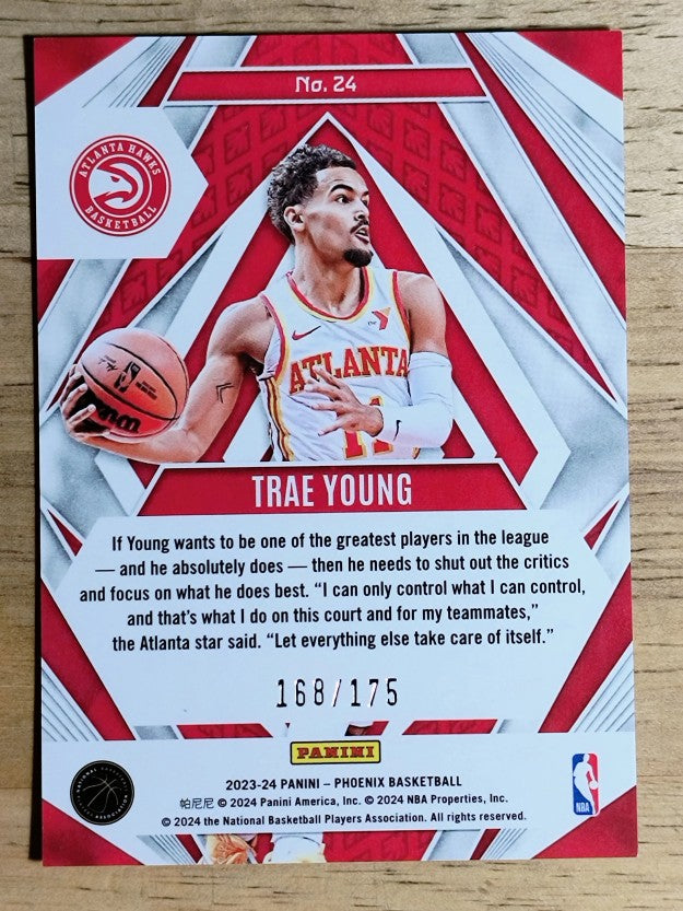 2023-24 Panini Phoenix Paragon Phoenix Yellow Ice #24 Trae Young