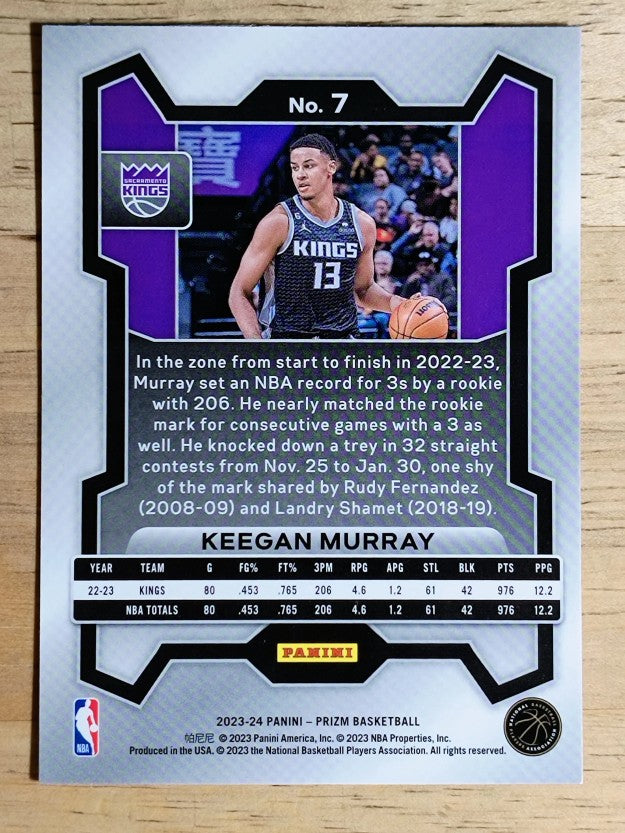 2023-24 Panini Prizm #7 Keegan Murray