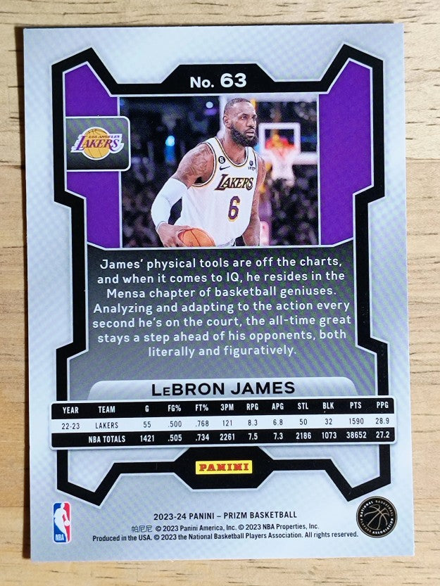 2023-24 Panini Prizm #63 LeBron James