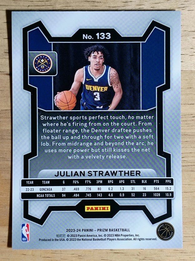 2023-24 Panini Prizm #133 Julian Strawther RC