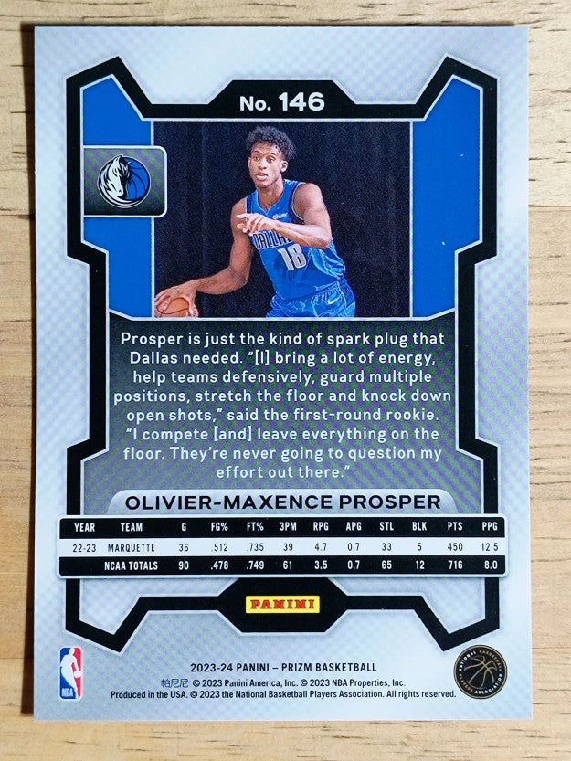 2023-24 Panini Prizm #146 Olivier-Maxence Prosper RC