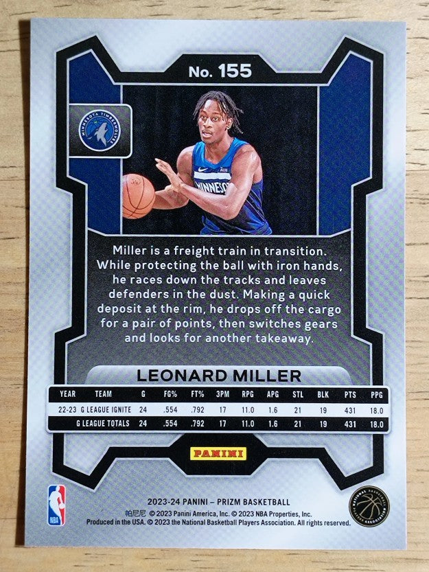 2023-24 Panini Prizm #155 Leonard Miller RC