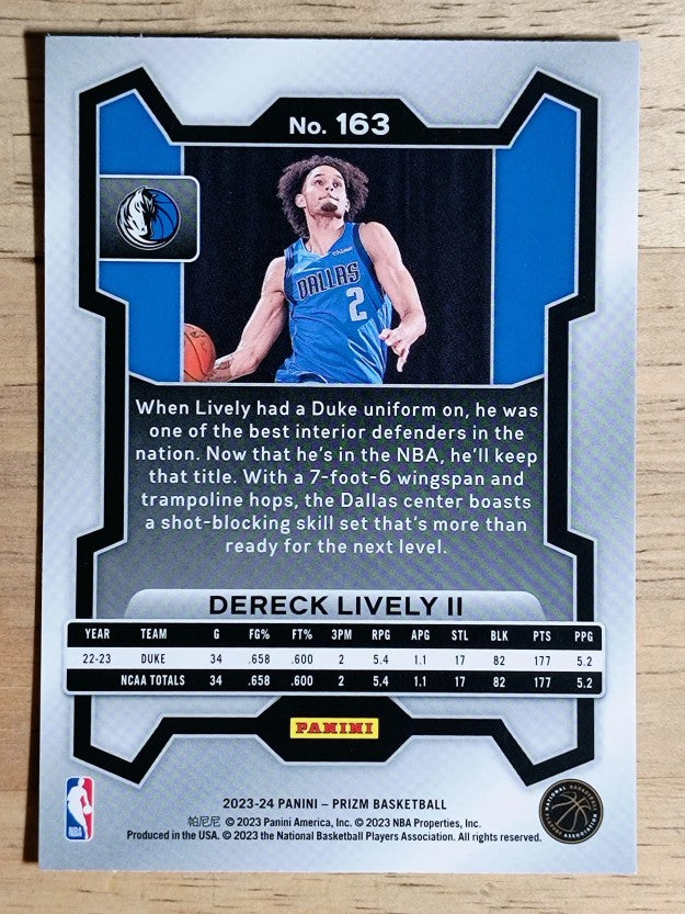 2023-24 Panini Prizm #163 Dereck Lively II RC