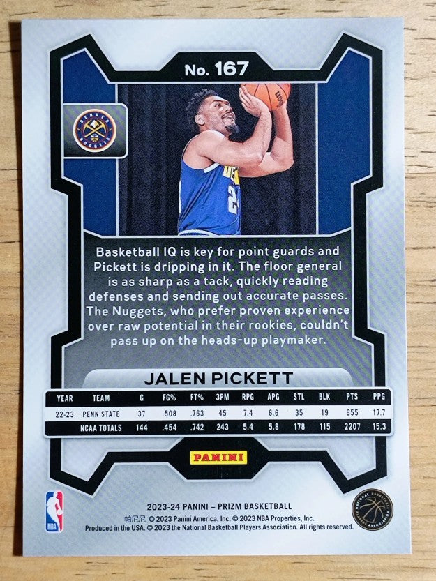 2023-24 Panini Prizm #167 Jalen Pickett RC