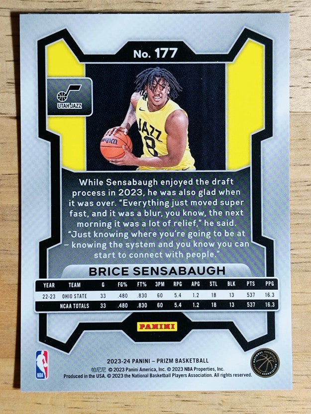 2023-24 Panini Prizm #177 Brice Sensabaugh RC