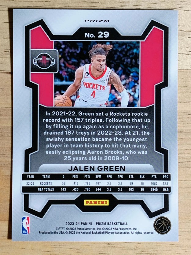 2023-24 Panini Prizm Prizms Silver #29 Jalen Green