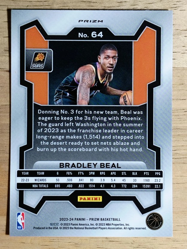 2023-24 Panini Prizm Prizms Silver #64 Bradley Beal