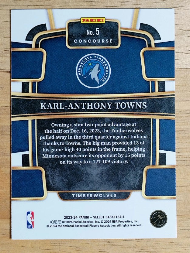 2023-24 Select Blue #5 Karl-Anthony Towns