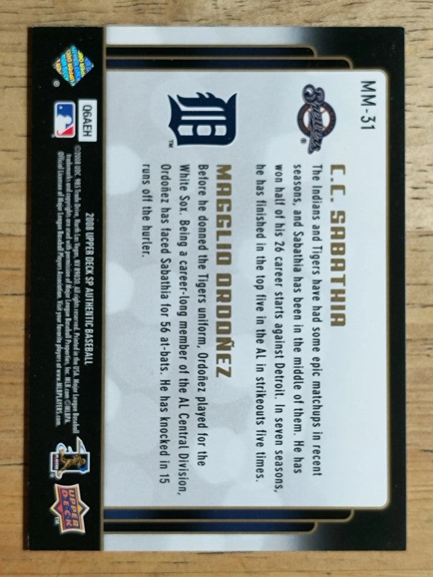 2008 SP Authentic Marquee Matchups #MM31 C.C. Sabathia/Magglio Ordonez