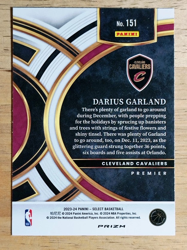 2023-24 Select Prizms Blue Cracked Ice #151 Darius Garland