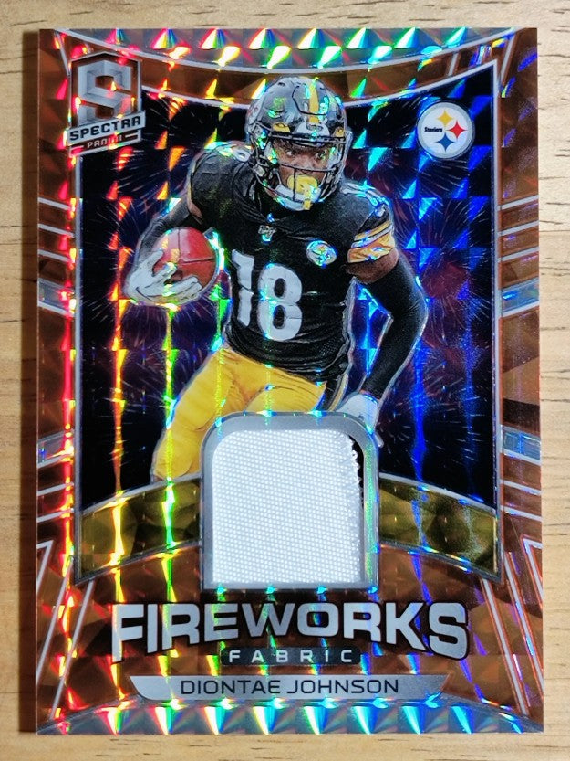 2020 Panini Spectra Fireworks Fabric Neon Orange #5 Diontae Johnson/10