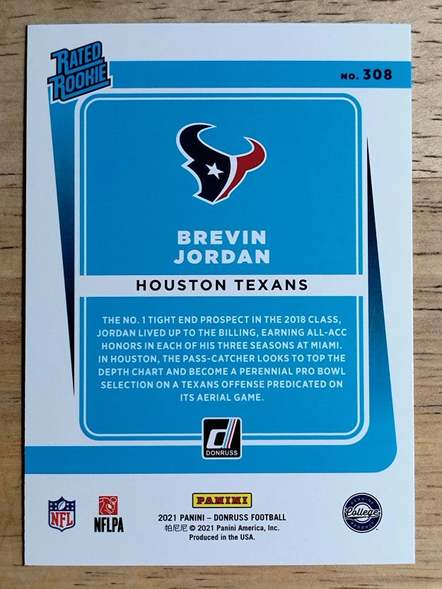 2021 Donruss #308 Brevin Jordan RR RC