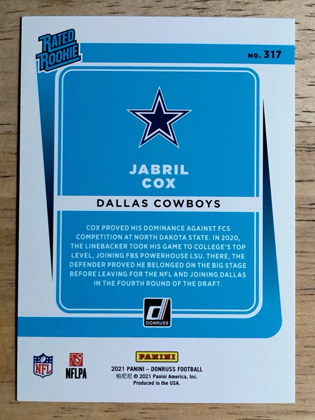2021 Donruss #317 Jabril Cox RR RC