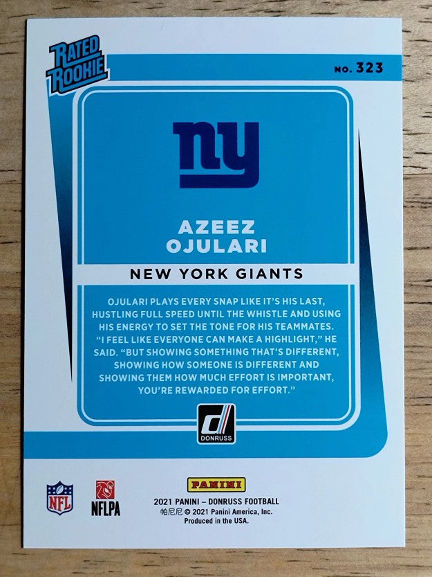 2021 Donruss #323 Azeez Ojulari RR RC