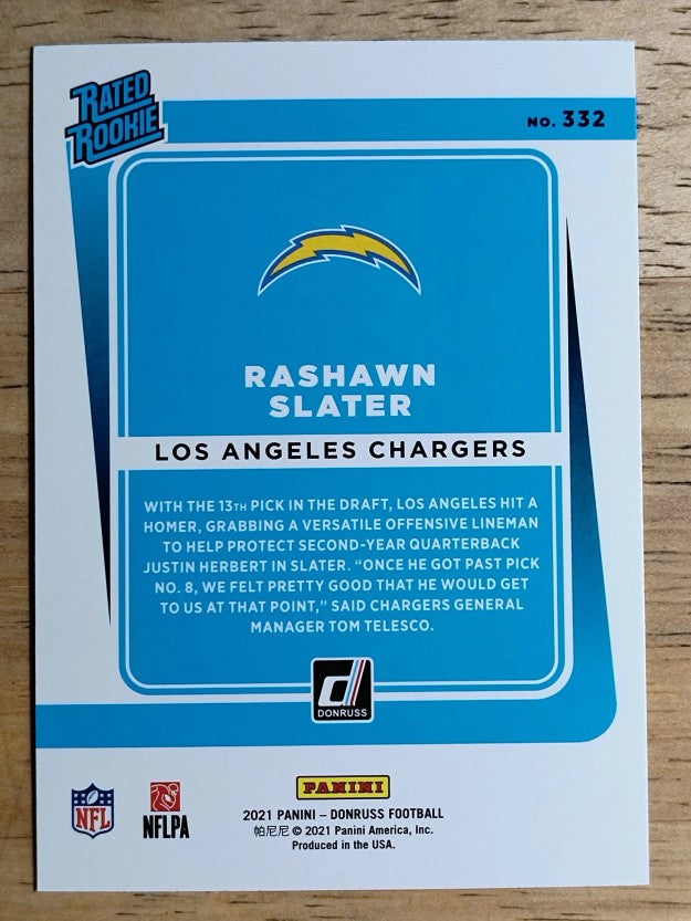 2021 Donruss #332 Rashawn Slater RR RC