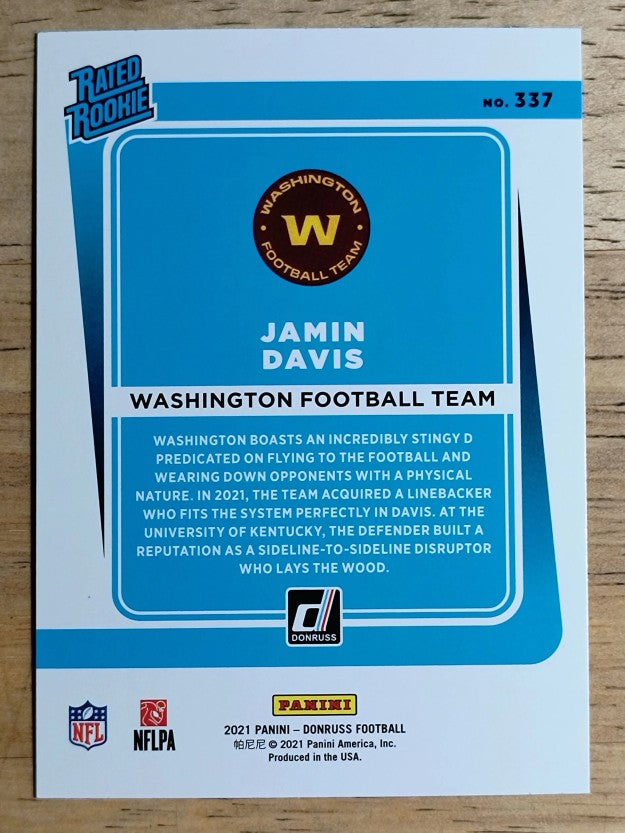 2021 Donruss #337 Jamin Davis RR RC