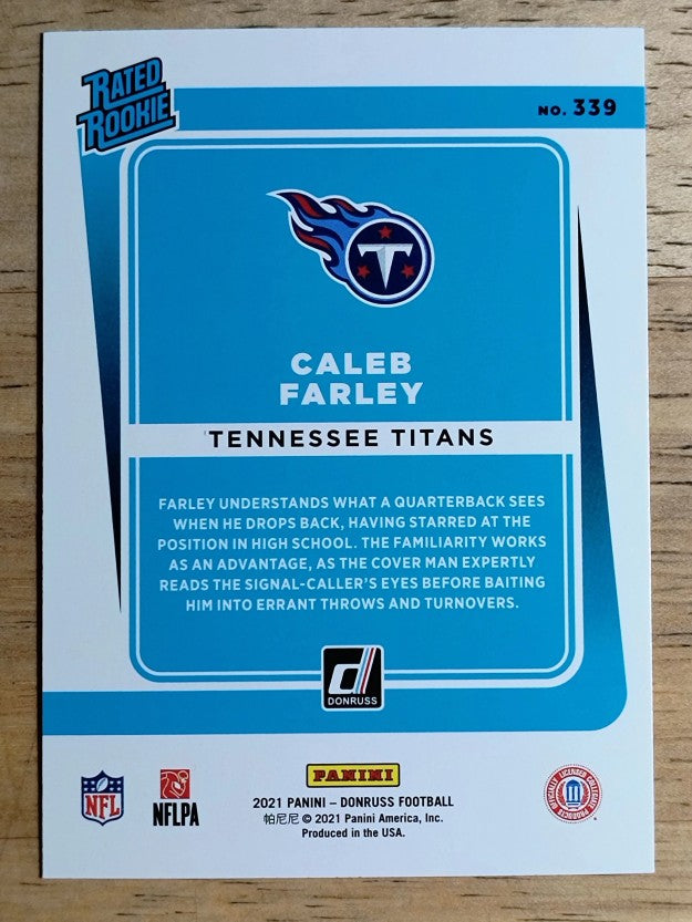 2021 Donruss #339 Caleb Farley RR RC