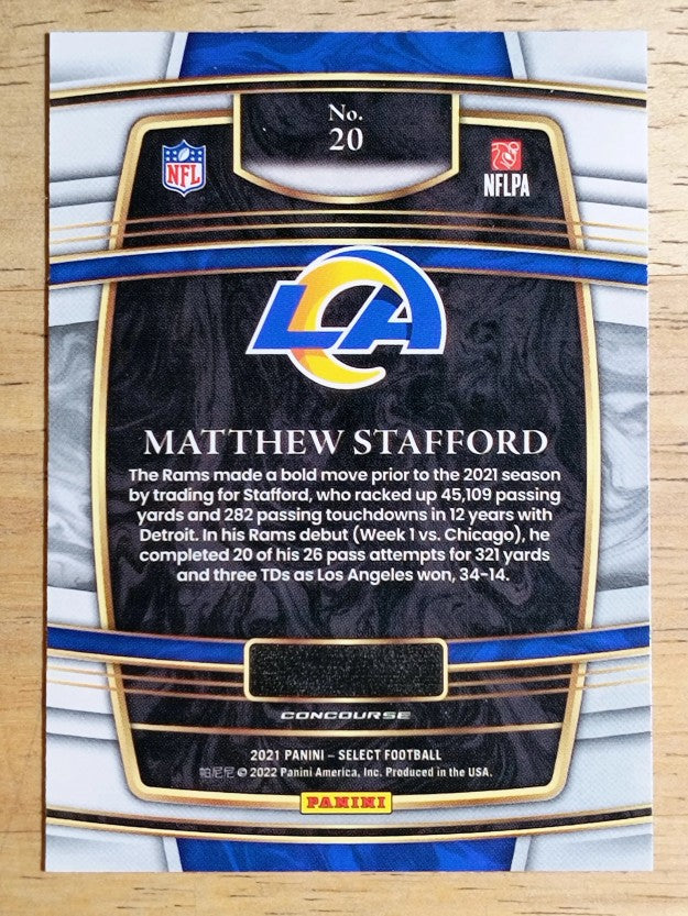2021 Select #20 Matthew Stafford