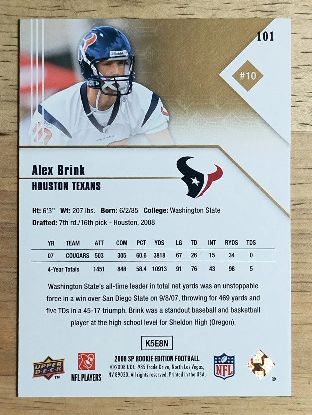 2008 SP Rookie Edition #101 Alex Brink RC