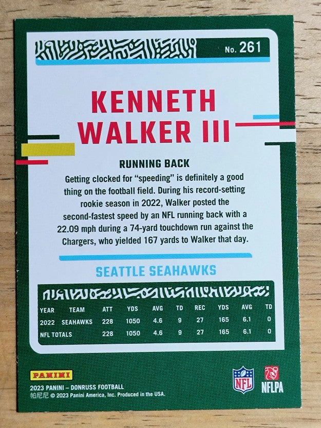 2023 Donruss #261 Kenneth Walker III