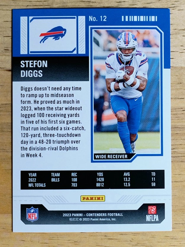2023 Panini Contenders Opening Kickoff Ticket #12 Stefon Diggs