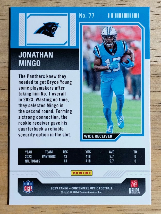 2023 Panini Contenders Optic #77 Jonathan Mingo RC