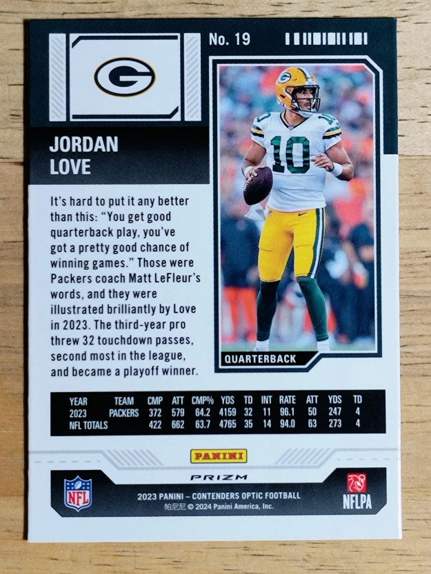 2023 Panini Contenders Optic Silver #19 Jordan Love