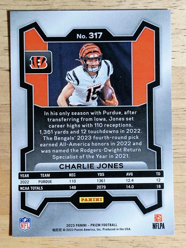 2023 Panini Prizm #317 Charlie Jones RC