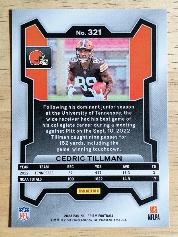 2023 Panini Prizm #321 Cedric Tillman RC
