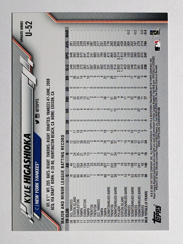 2020 Topps Update #U52 Kyle Higashioka