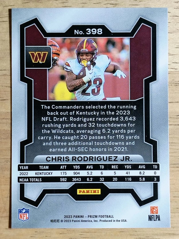2023 Panini Prizm #398 Chris Rodriguez Jr. RC