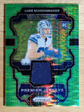 2023 Panini Prizm Premier Jerseys Neon Green Pulsar #22 Luke Schoonmaker