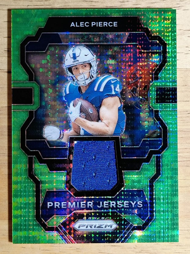2023 Panini Prizm Premier Jerseys Neon Green Pulsar #27 Alec Pierce
