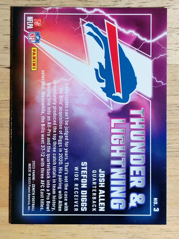 2023 Zenith Thunder and Lightning #3 Josh Allen/Stefon Diggs