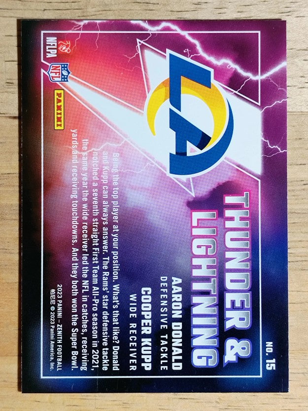 2023 Zenith Thunder and Lightning #15 Aaron Donald/Cooper Kupp
