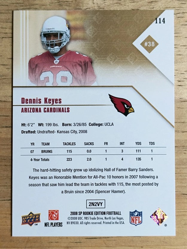 2008 SP Rookie Edition #114 Dennis Keyes RC