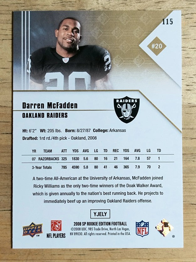 2008 SP Rookie Edition #115 Darren McFadden RC