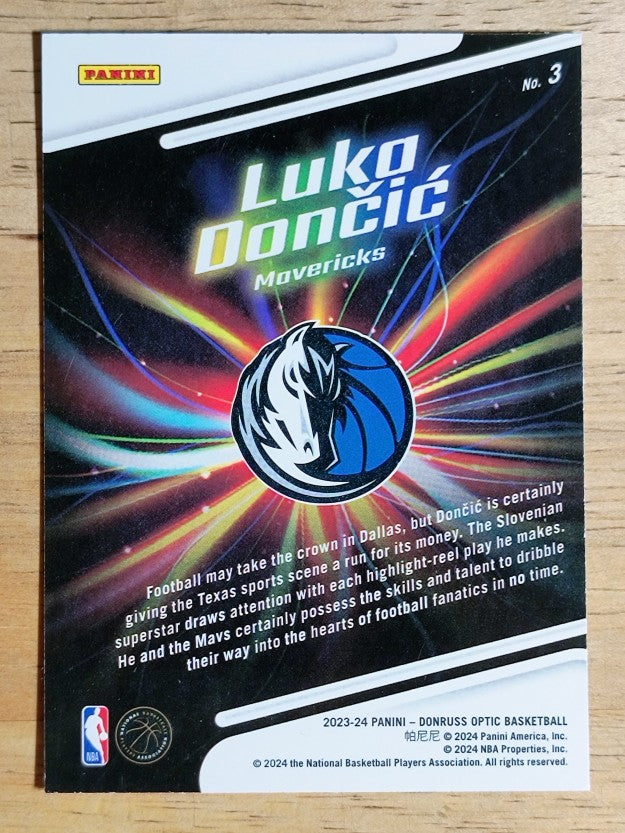 2023-24 Donruss Optic Lights Out #3 Luka Doncic